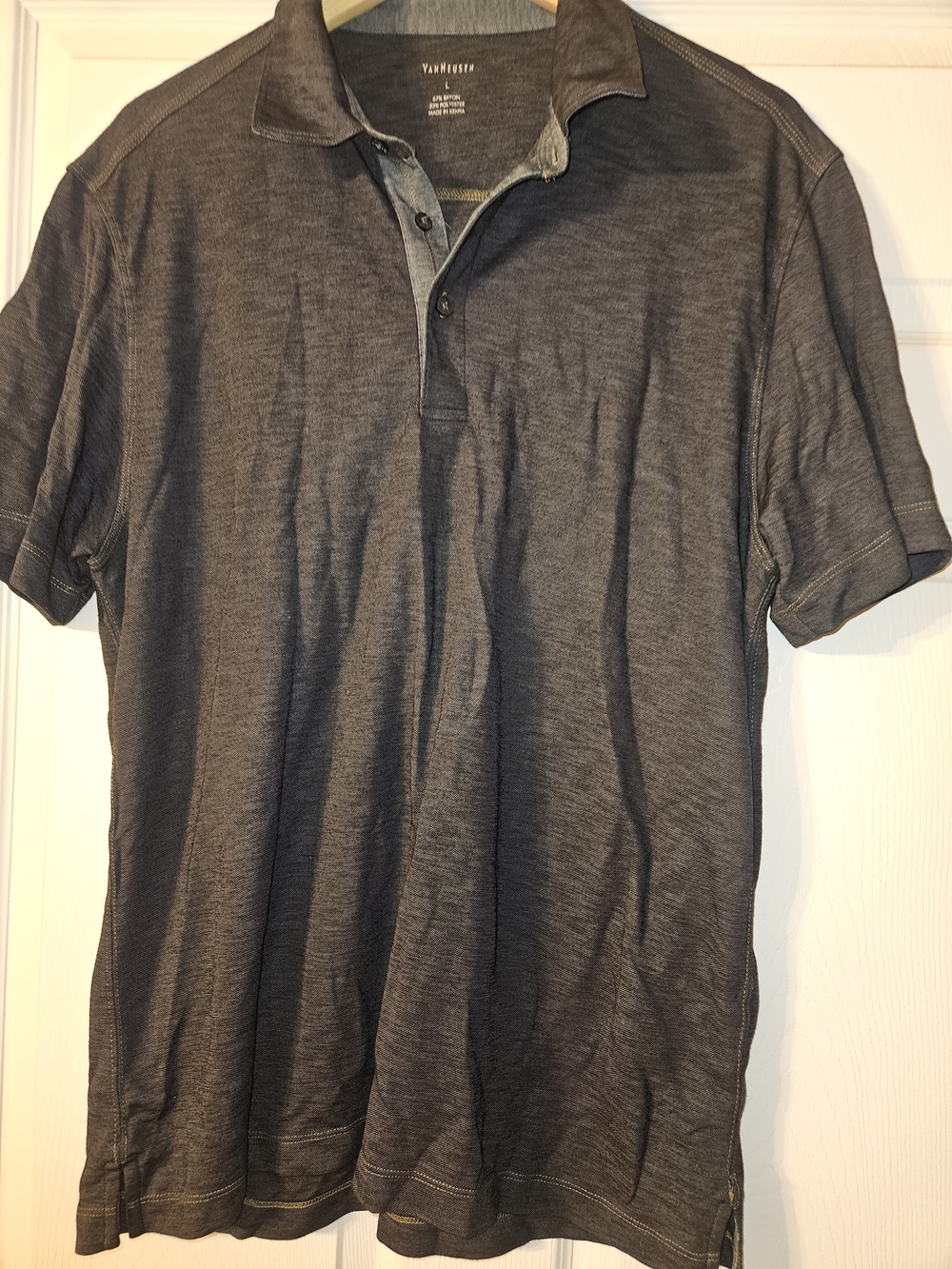Van Heusen Men's Charcoal Grey Polo Shirt
